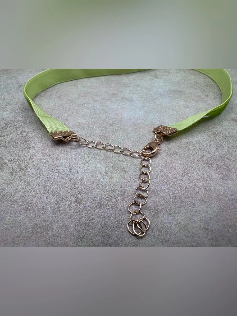 Lime Green Velvet Key & Card Holder Lanyard with Iridescent Charm